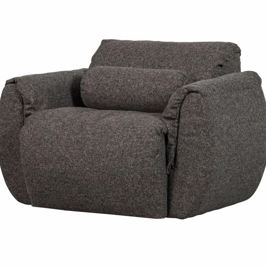 Woood Baggy draaifauteuil geweven stof warmgrijs melange