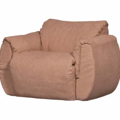 Woood Baggy draaifauteuil geweven chenille oudroze
