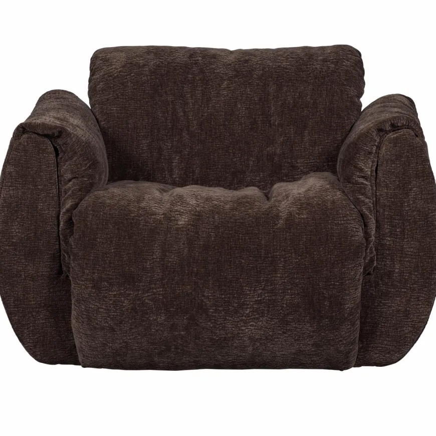 Woood Baggy draaifauteuil 3d chenille donkerbruin