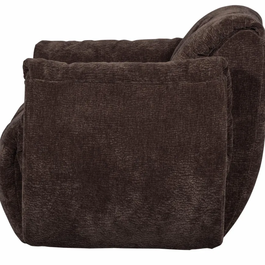 Woood Baggy draaifauteuil 3d chenille donkerbruin