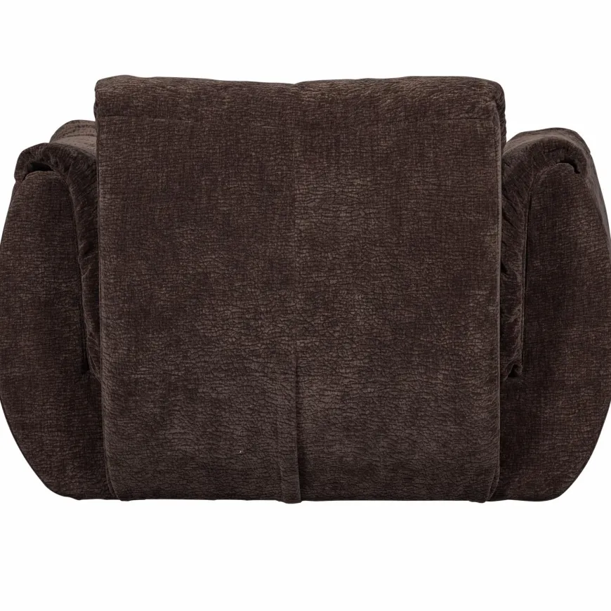 Woood Baggy draaifauteuil 3d chenille donkerbruin
