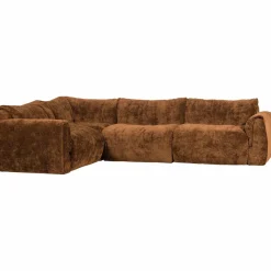 Woood Baggy hoekbank links 3d chenille middenbruin