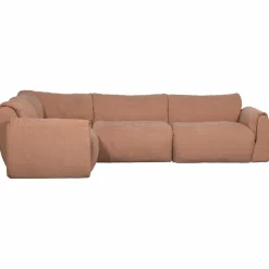Woood Baggy hoekbank links geweven chenille oud roze