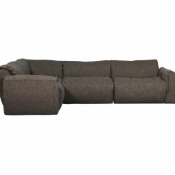 Woood Baggy hoekbank links geweven stof warmgrijs melange