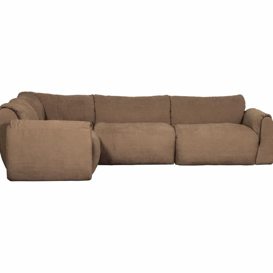 Woood Baggy hoekbank links geweven chenille bruin