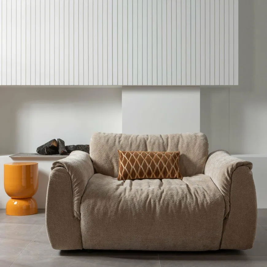 Woood Baggy loveseat 3d chenille zand