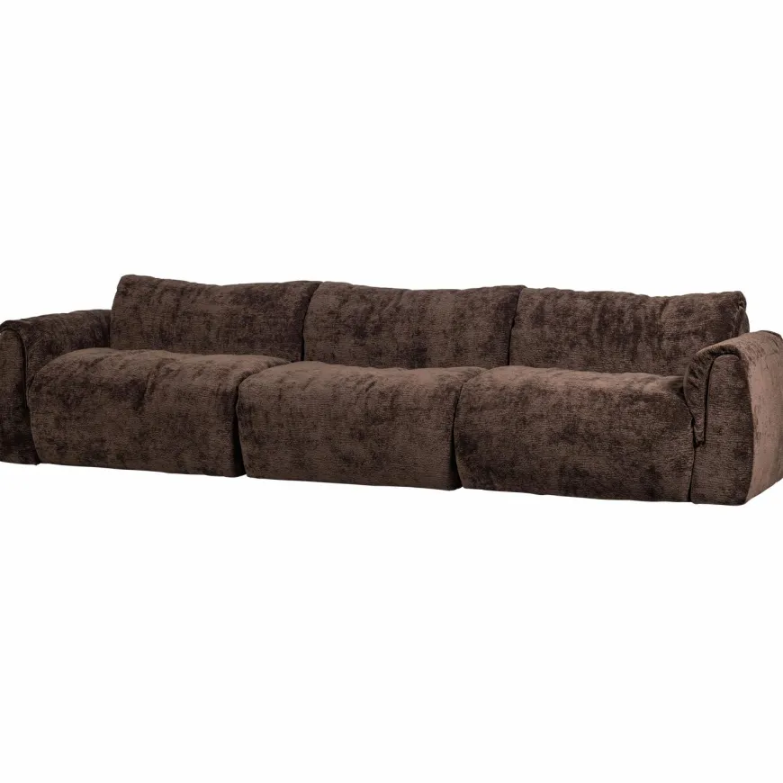 Woood Baggy 3-zits bank 3d chenille donkerbruin