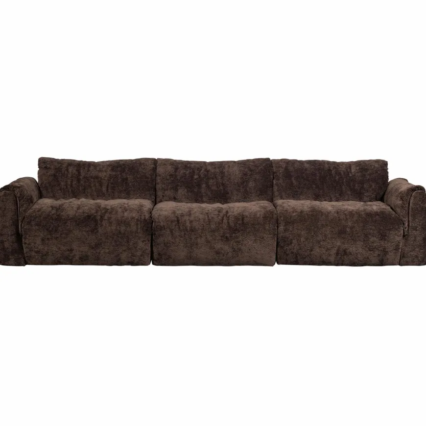 Woood Baggy 3-zits bank 3d chenille donkerbruin