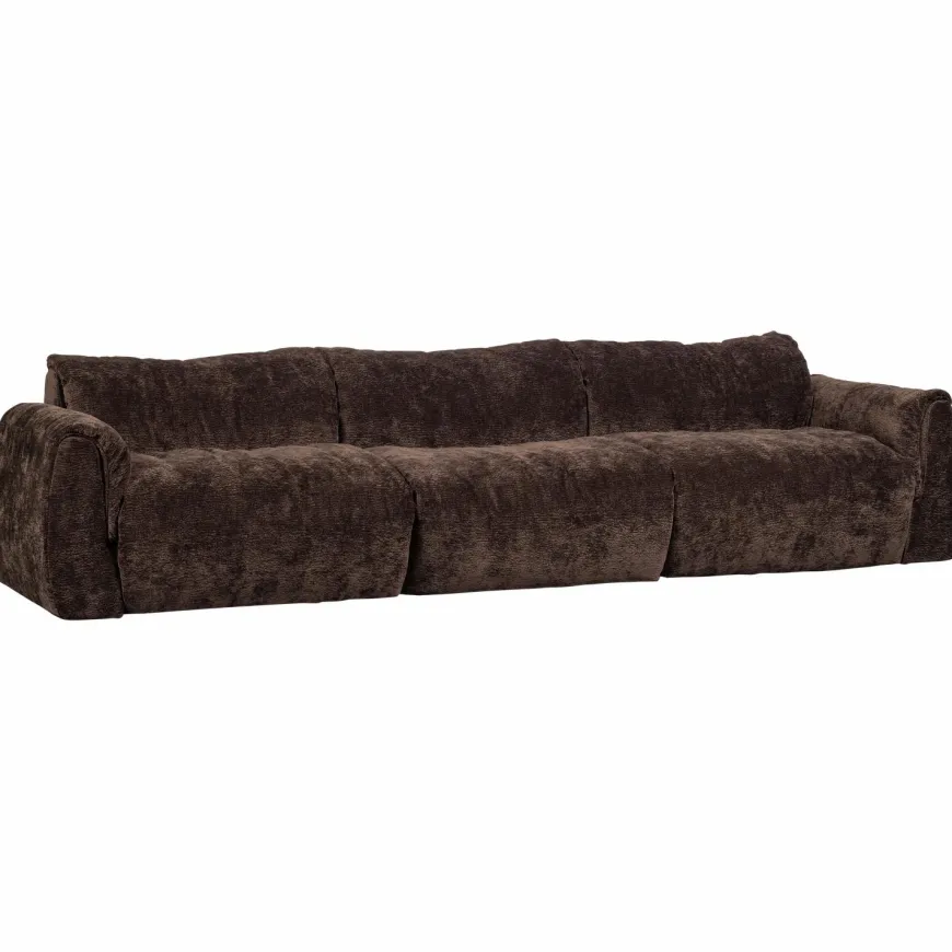Woood Baggy 3-zits bank 3d chenille donkerbruin