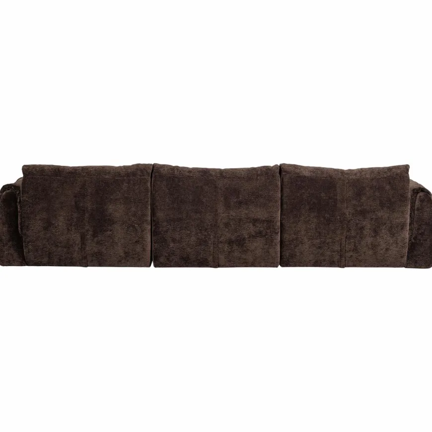 Woood Baggy 3-zits bank 3d chenille donkerbruin