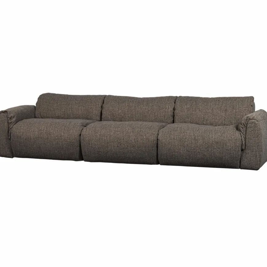 Woood Baggy 3-zits bank geweven stof warmgrijs melange