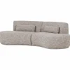 Woood Batavier half ronde bank 4-zits zand melange
