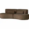 Woood Batavier half ronde bank 4-zits velvet melange bruin