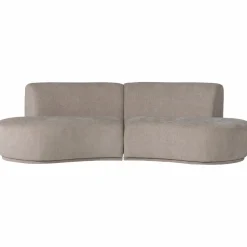 Woood Batavier half ronde bank 4-zits velvet melange zand