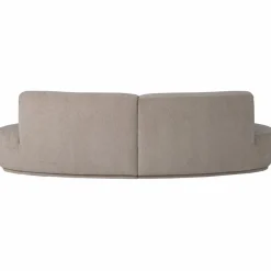 Woood Batavier half ronde bank 4-zits velvet melange zand