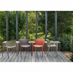 Woood Bent tuinstoel kunststof paars/bruin