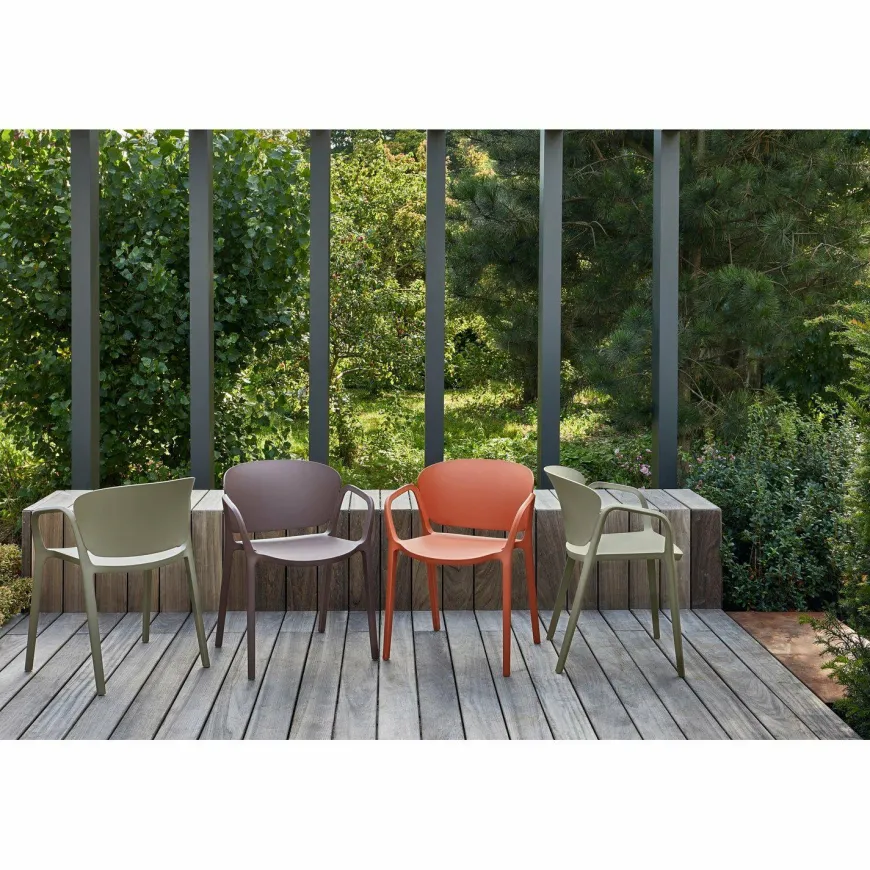 Woood Bent tuinstoel kunststof paars/bruin