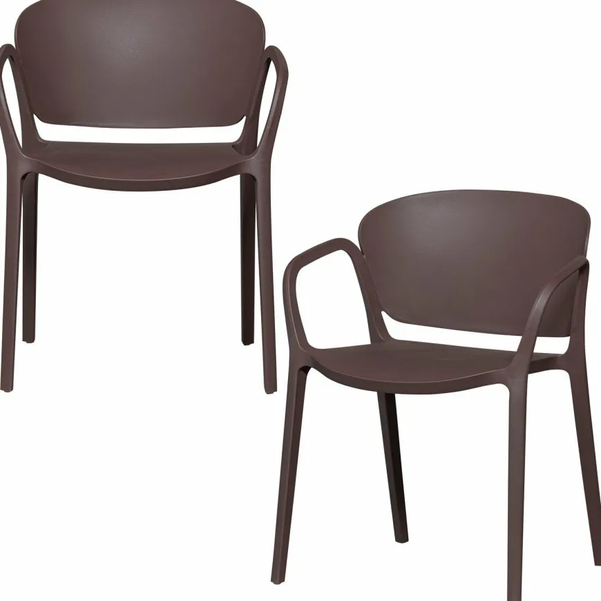 Woood Bent tuinstoel kunststof paars/bruin