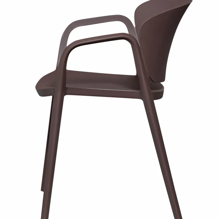 Woood Bent tuinstoel kunststof paars/bruin
