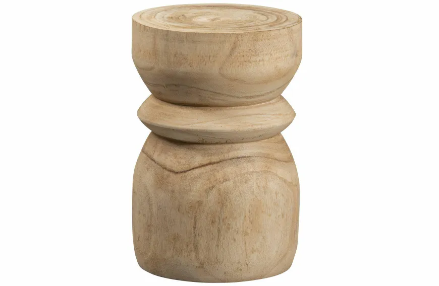 Woood Bikkel Kruk Hout Naturel 40xØ28cm