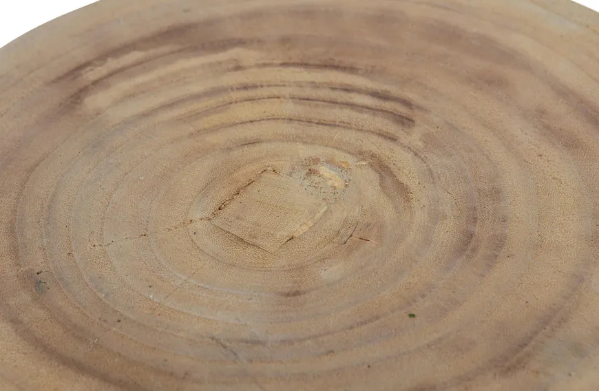 Woood Bikkel Kruk Hout Naturel 40xØ28cm