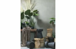 Woood Bikkel Kruk Hout Zwart 40xØ28cm