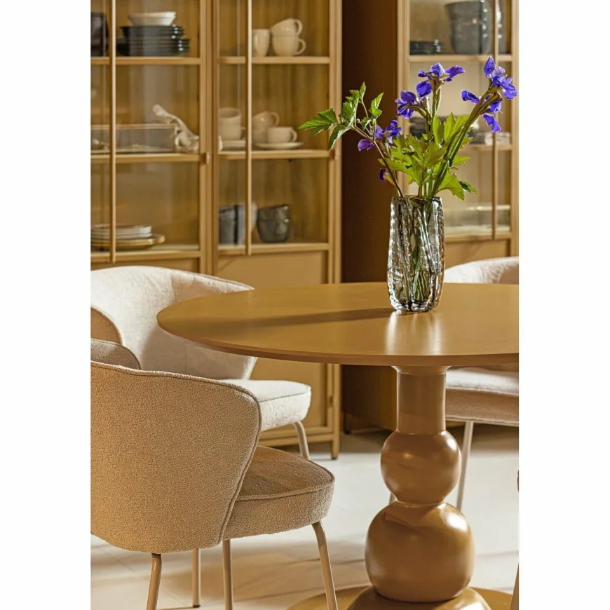 Woood BLANCO eettafel O120CM mango hout honinggeel