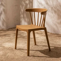Woood Bliss tuinstoel met spijlen wood fiber caramel melange