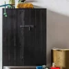 Woood Bruut 2-drs Kast Grenen Geborsteld Diep Zwart [fsc]