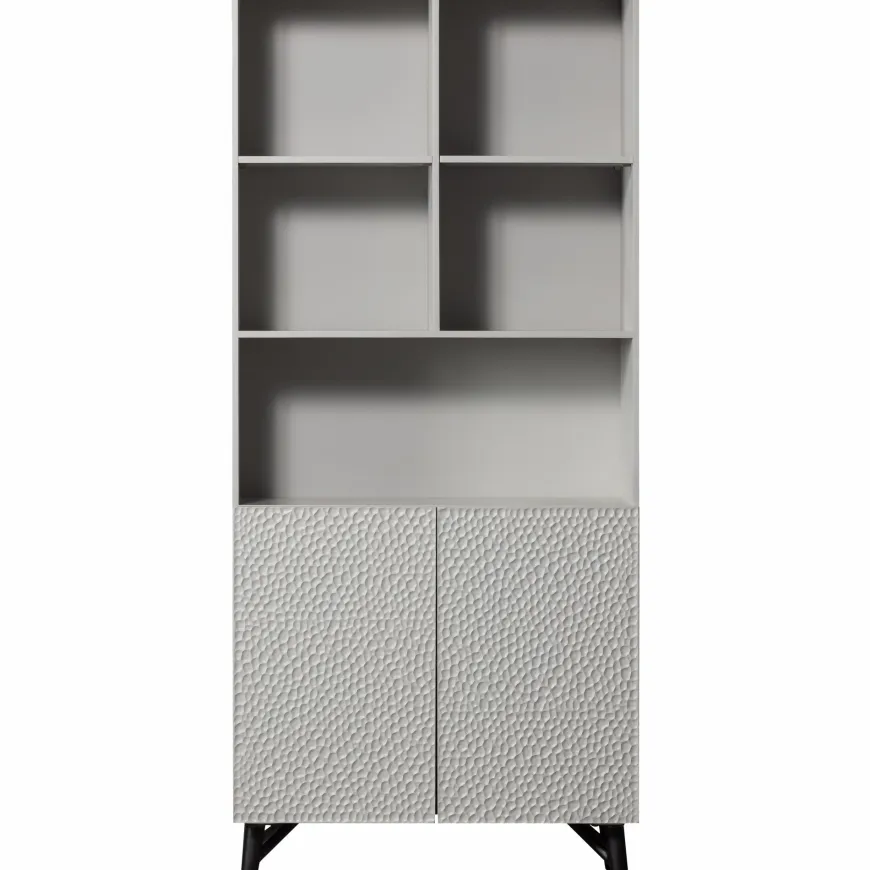 Woood Carved organic 2-deurs opbergkast mist