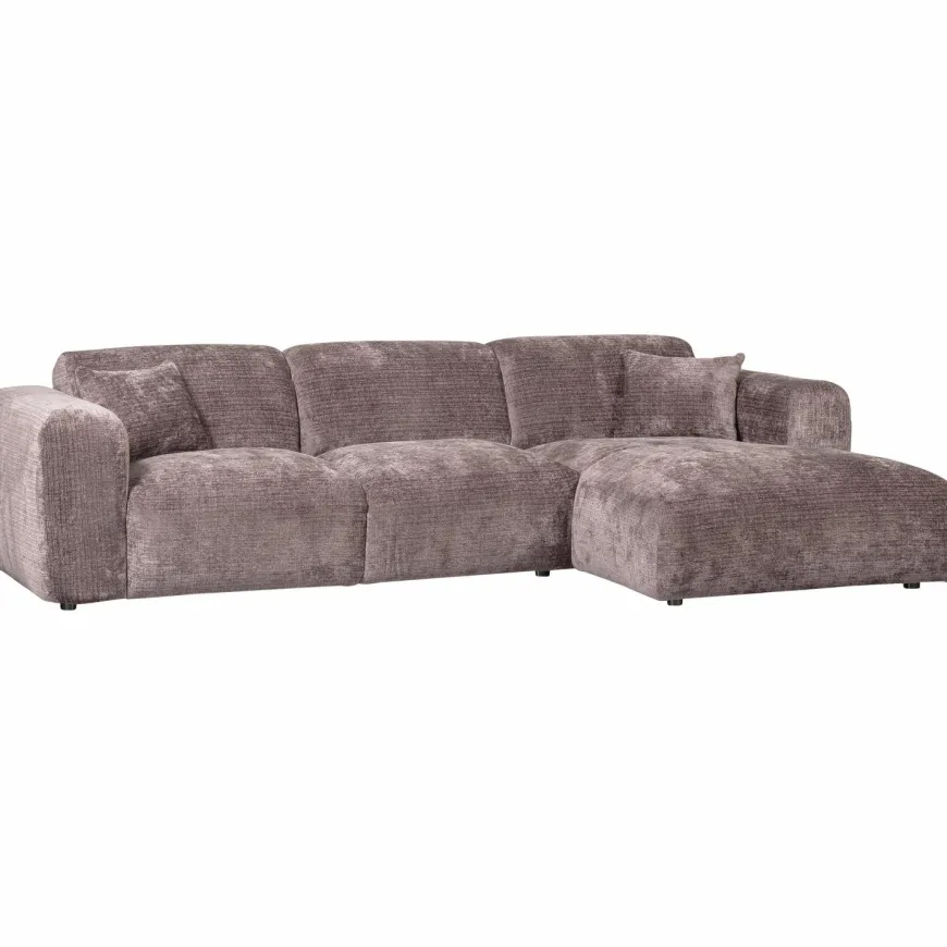 Woood CLOUD chaise longue rechts geweven chenille taupe