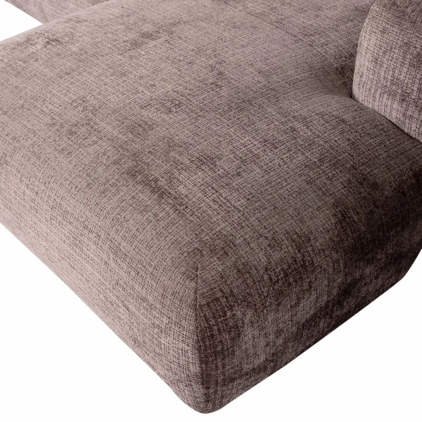 Woood CLOUD chaise longue rechts geweven chenille taupe