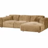 Woood CLOUD chaise longue rechts geweven chenille honinggeel