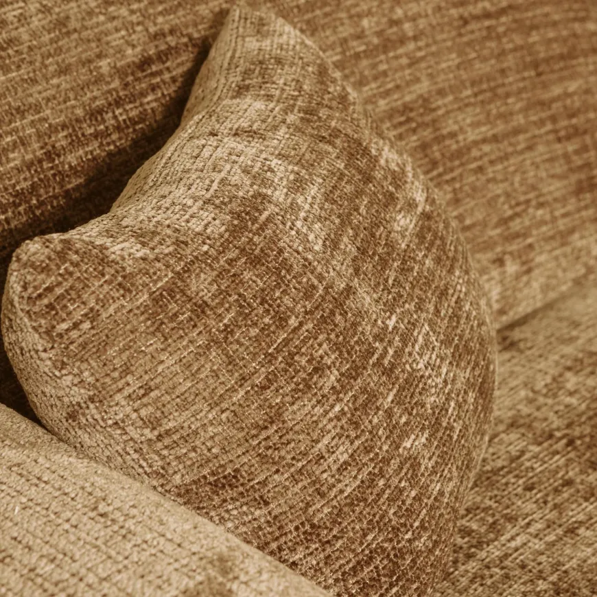 Woood CLOUD chaise longue rechts geweven chenille honinggeel