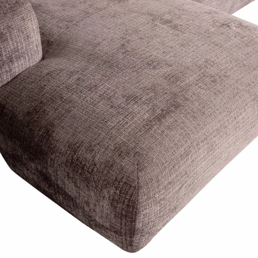 Woood CLOUD chaise longue links geweven chenille taupe