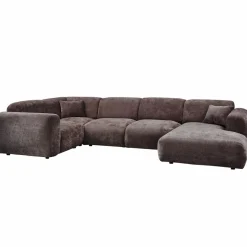 Woood CLOUD hoekbank links geweven chenille warm bruin