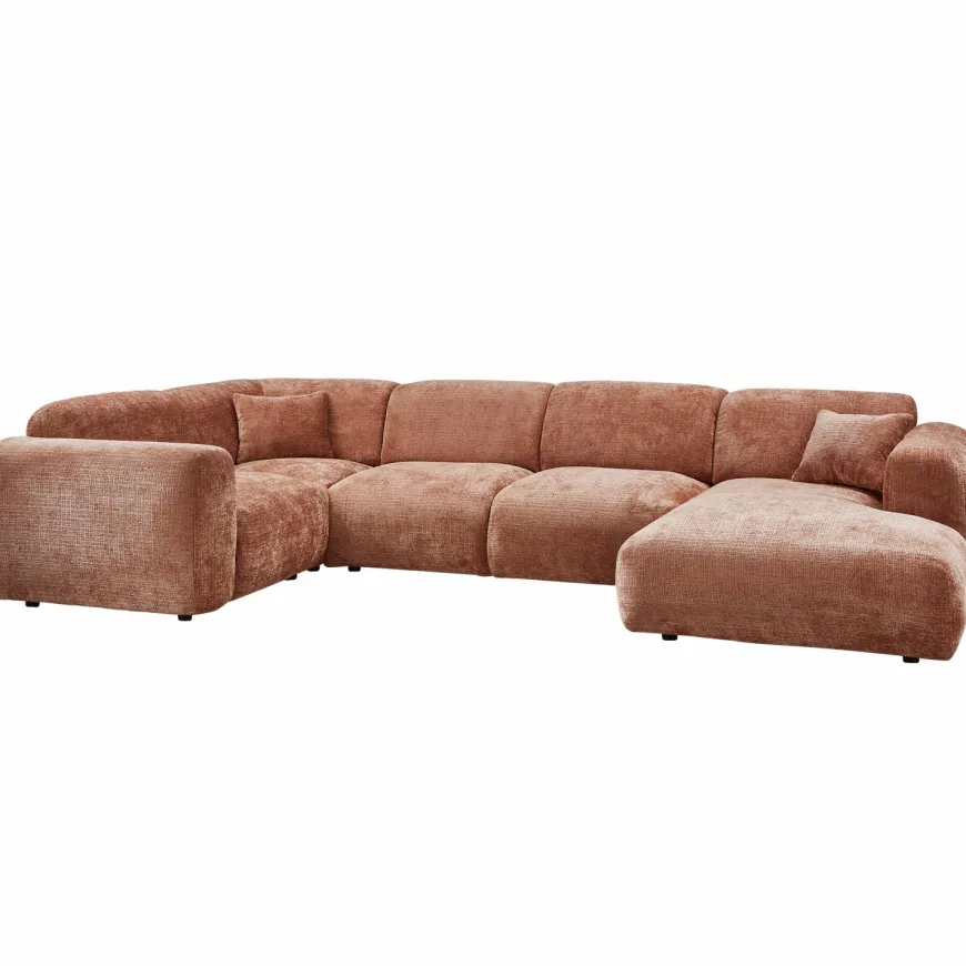 Woood CLOUD hoekbank links geweven chenille terra
