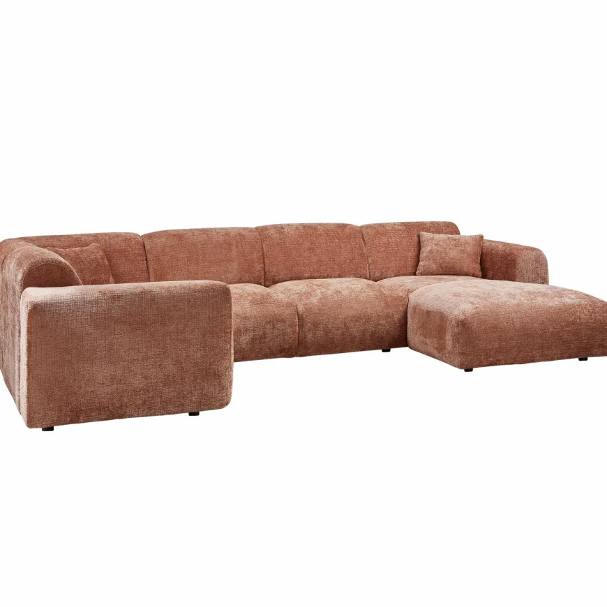 Woood CLOUD hoekbank links geweven chenille terra