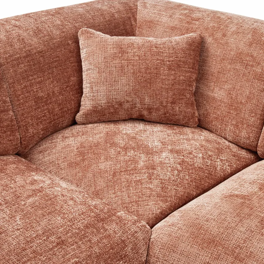 Woood CLOUD hoekbank links geweven chenille terra