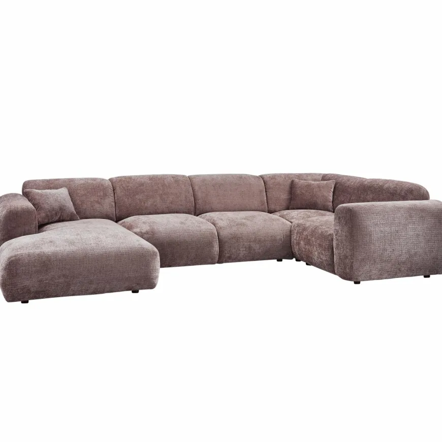 Woood CLOUD hoekbank rechts geweven chenille taupe