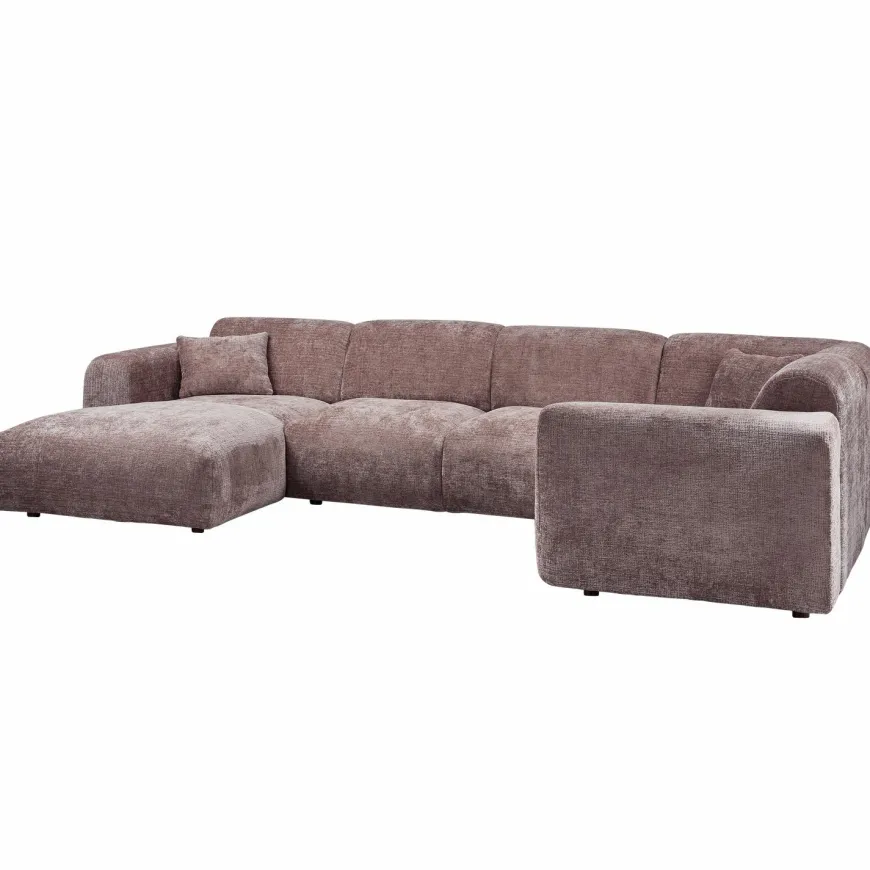 Woood CLOUD hoekbank rechts geweven chenille taupe