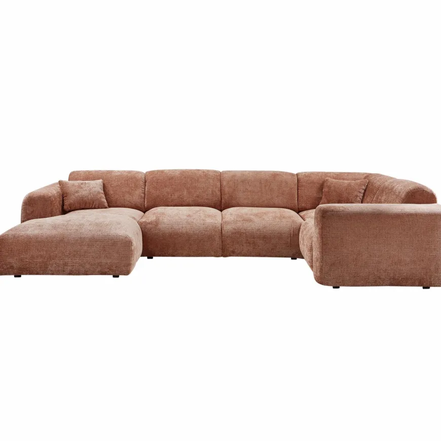 Woood CLOUD hoekbank rechts geweven chenille terra