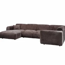 Woood CLOUD hoekbank rechts geweven chenille warm bruin