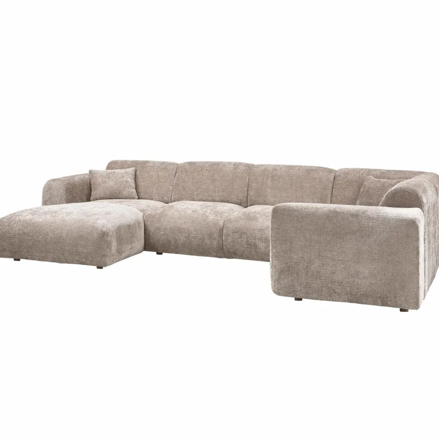 Woood CLOUD hoekbank rechts geweven chenille naturel