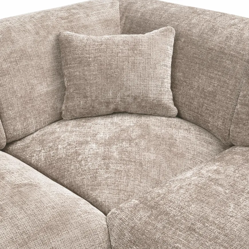 Woood CLOUD hoekbank rechts geweven chenille naturel