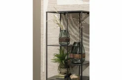 Woood Dave Vaas Glas/hout Blauw/groen 26x19cm