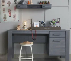 Woood Dennis Bureau Grenen Steel Grey Geborsteld [fsc]