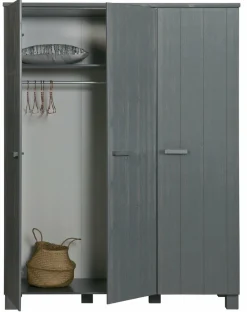 Woood Dennis 3-deurs Kast Grenen Steel Grey Geborsteld [fsc]