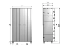 Woood Dennis Kast Grenen Steel Grey Geborsteld [fsc]
