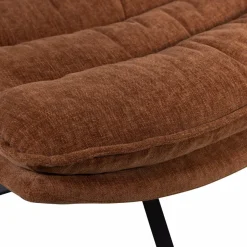 Woood Draaifauteuil Kube met hocker bruin